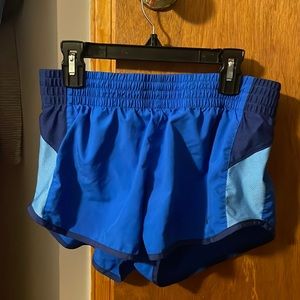 Nike dry fit shorts with built-in liner, blue